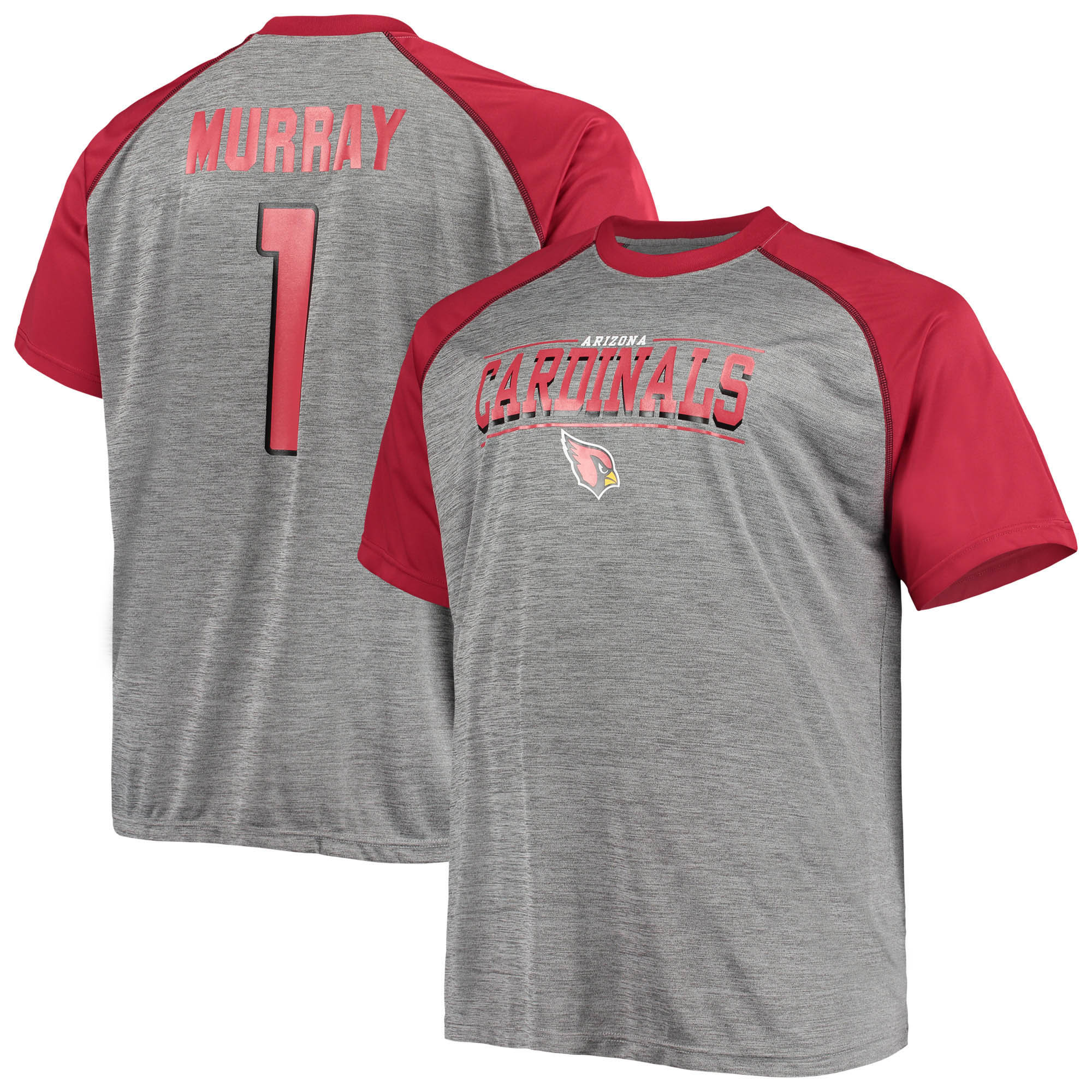 Men's Fanatics Kyler Murray Cardinal/Heathered Gray Arizona Cardinals Big & Tall Player Name & Number Raglan T-Shirt