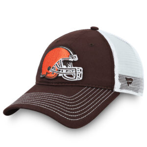 Men's Fanatics Brown/White Cleveland Browns Fundamental Trucker Unstructured Adjustable Hat