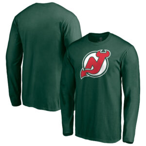 Men's Green New Jersey Devils Special Edition Primary Logo Long Sleeve T-Shirt