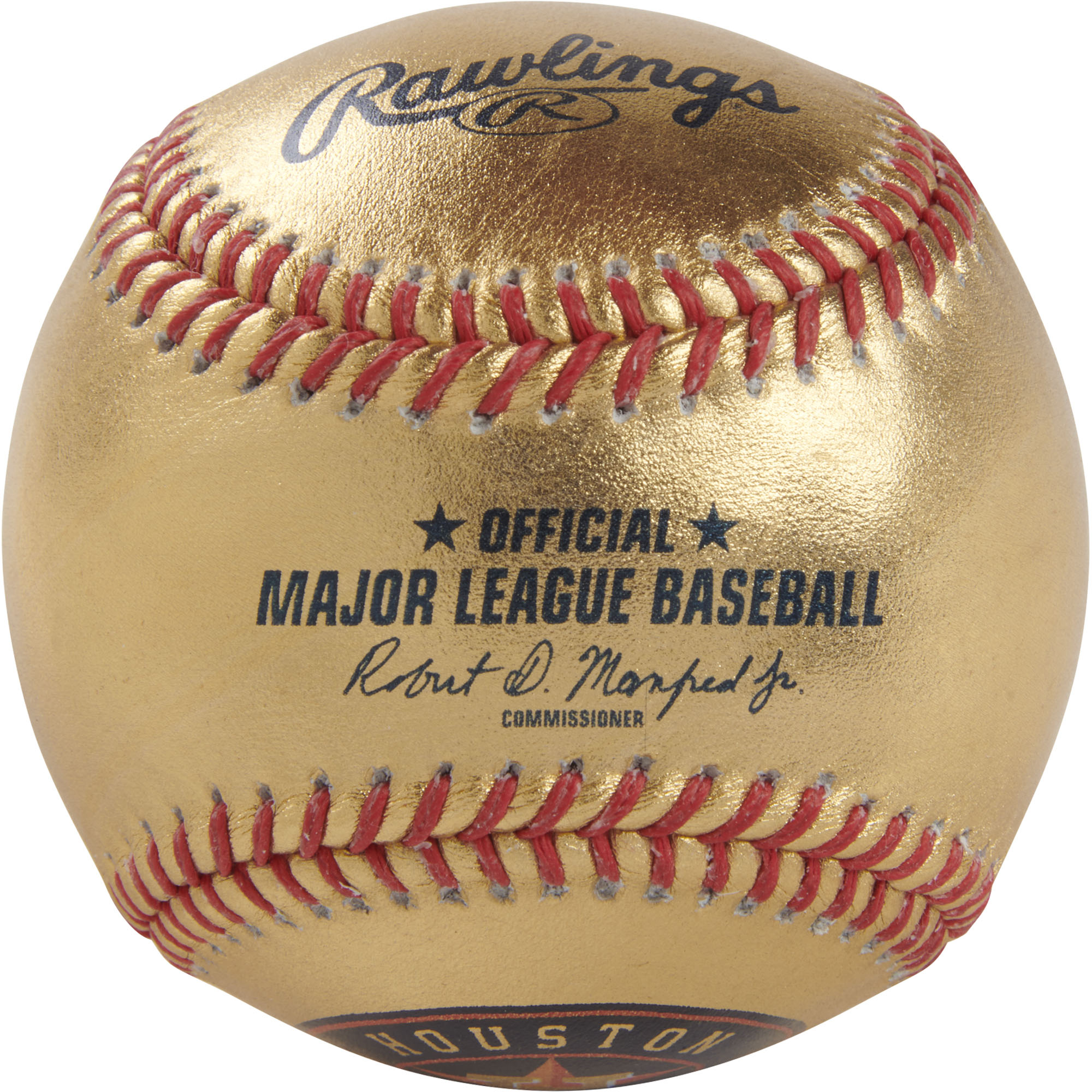 Houston Astros Rawlings Gold Leather Baseball - Image 5