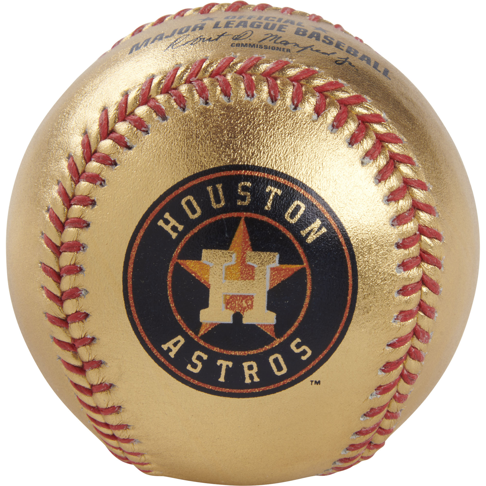 Houston Astros Rawlings Gold Leather Baseball