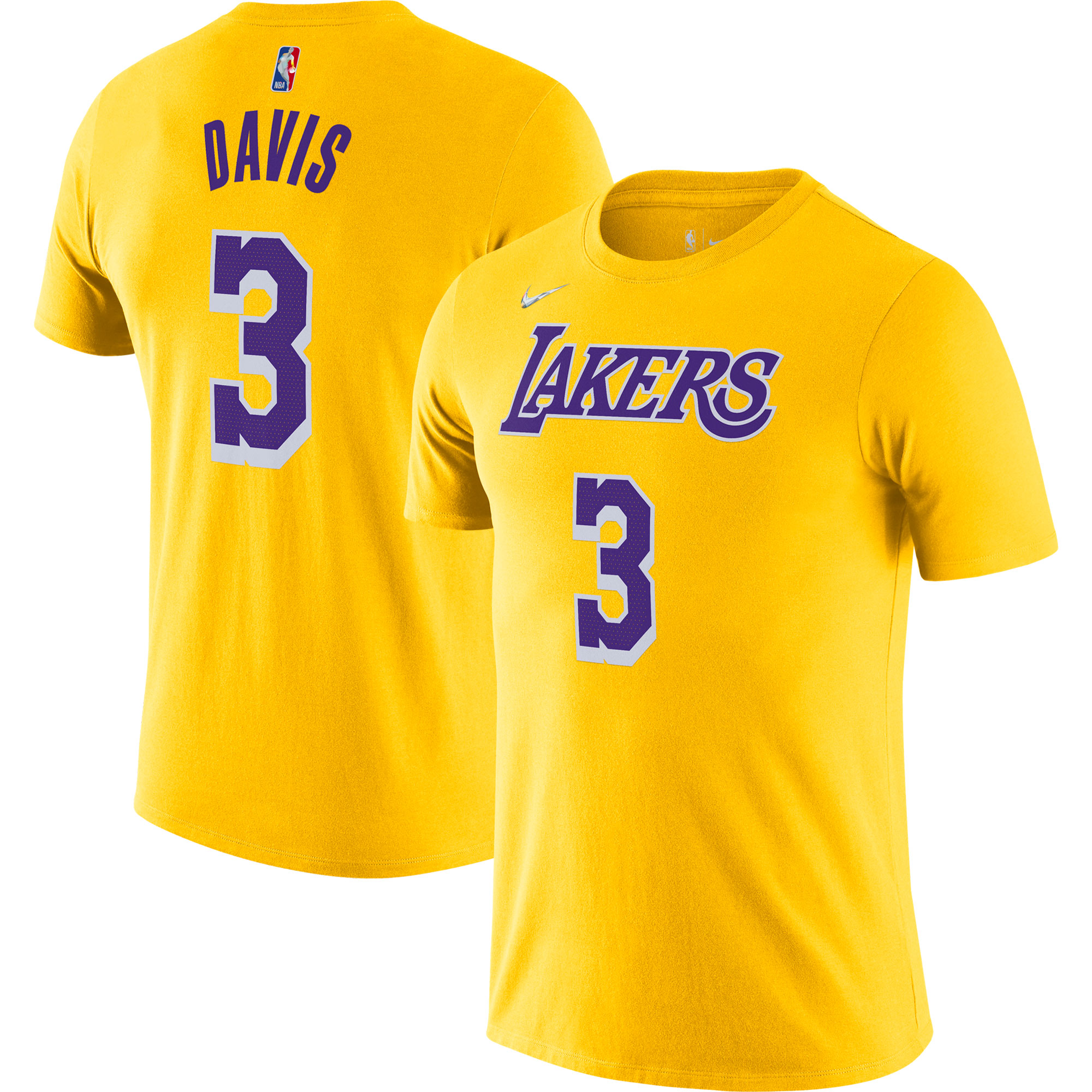 Men's Nike Anthony Davis Gold Los Angeles Lakers Diamond Icon Name & Number T-Shirt - Image 5