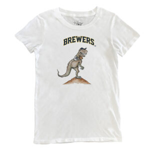 Women's Tiny Turnip White Milwaukee Brewers TT Rex T-Shirt