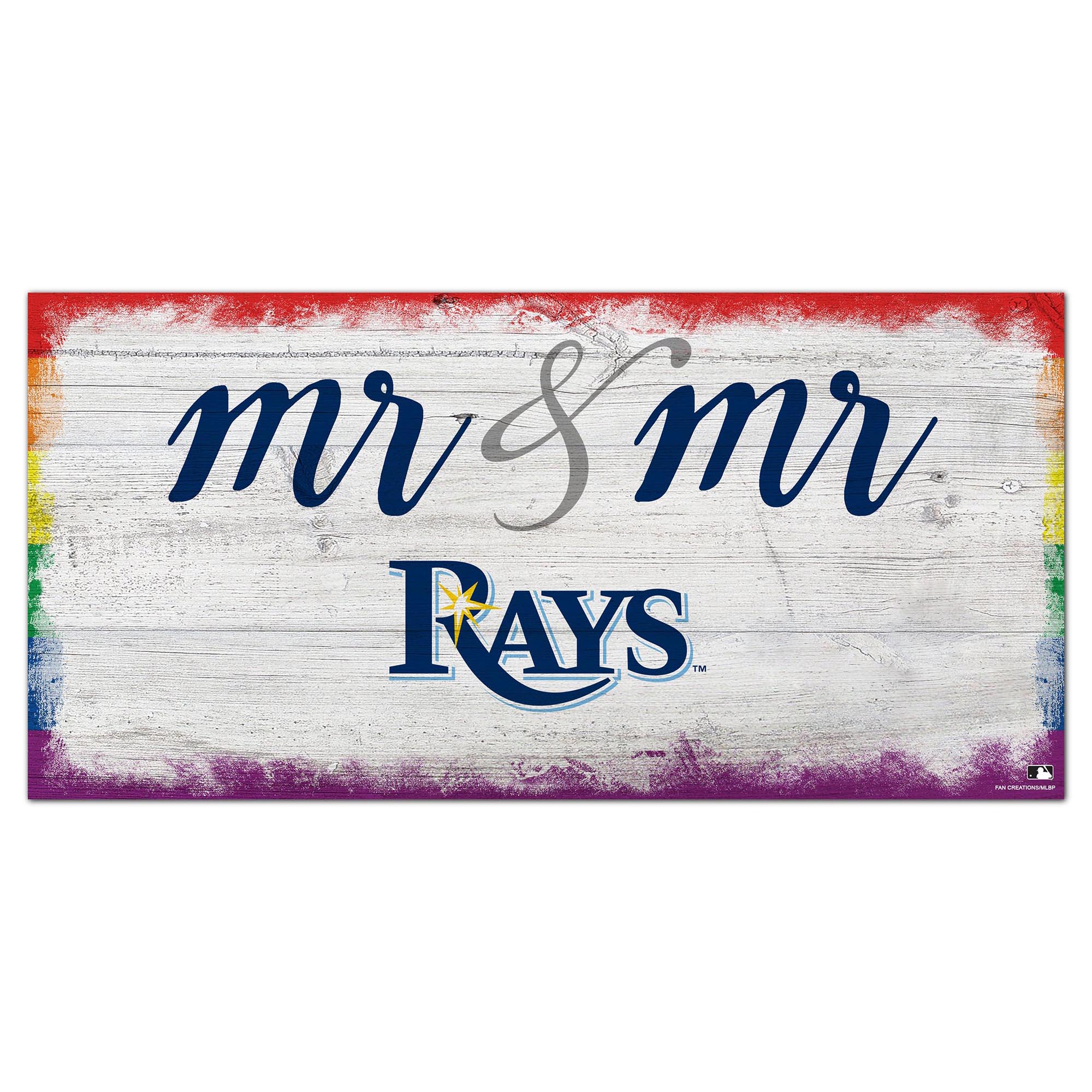 Tampa Bay Rays 6'' x 12'' Pride Mr & Mr Sign