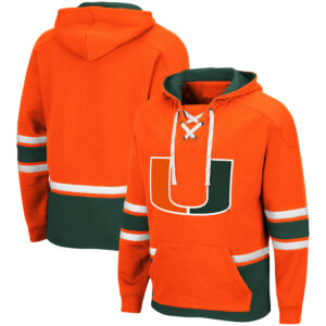 Men's Colosseum Orange Miami Hurricanes Lace Up 3.0 Pullover Hoodie