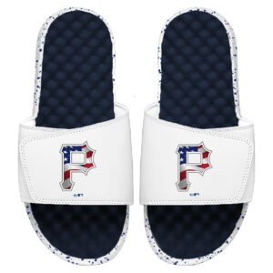 Men's ISlide White/Navy Pittsburgh Pirates Americana Slide Sandals