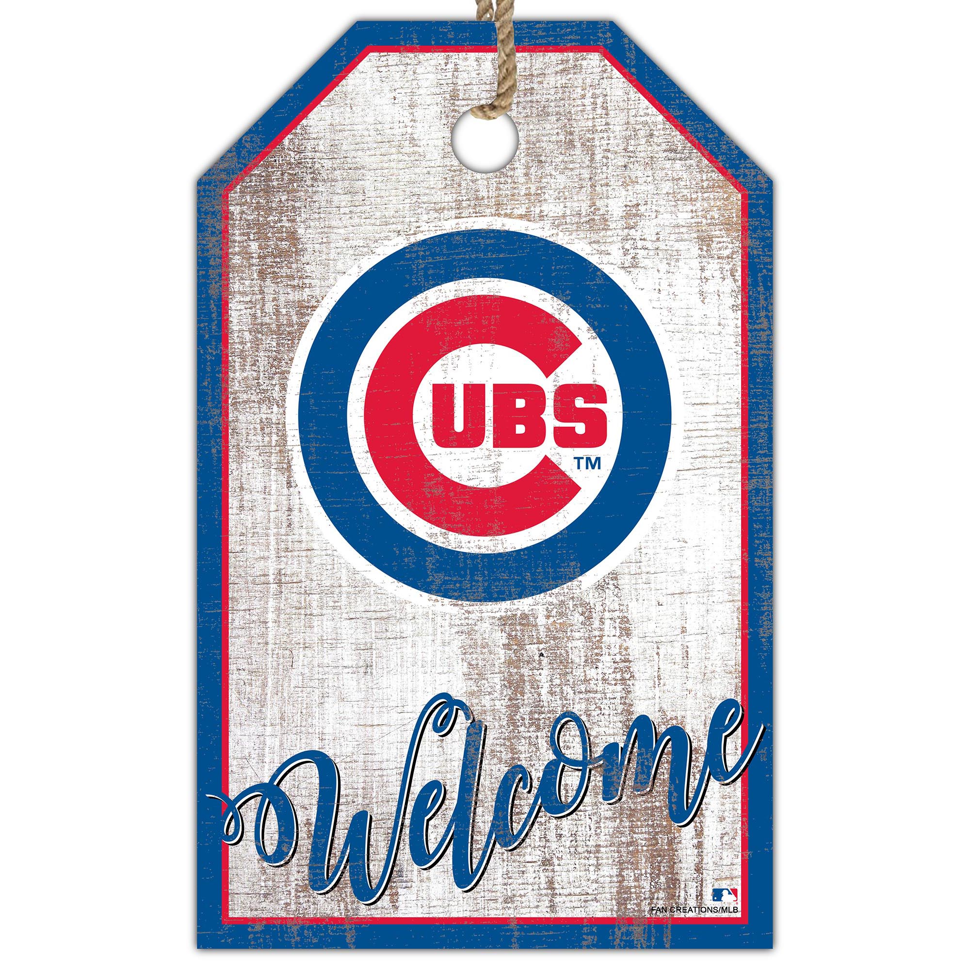 Chicago Cubs 11'' x 19'' Welcome Team Tag Sign
