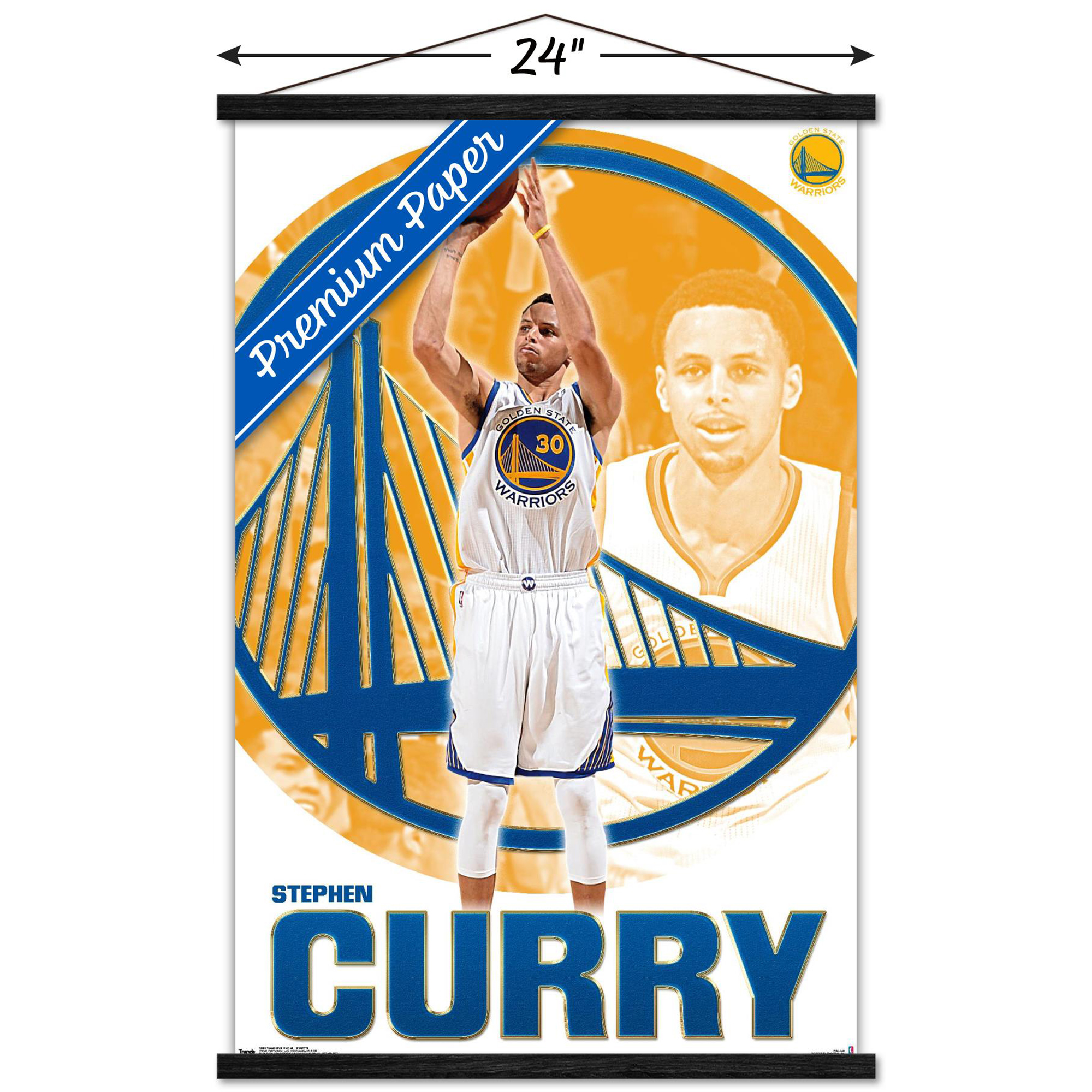 Stephen Curry Golden State Warriors Shooting 35'' x 24'' Framed Player Poster - Image 4
