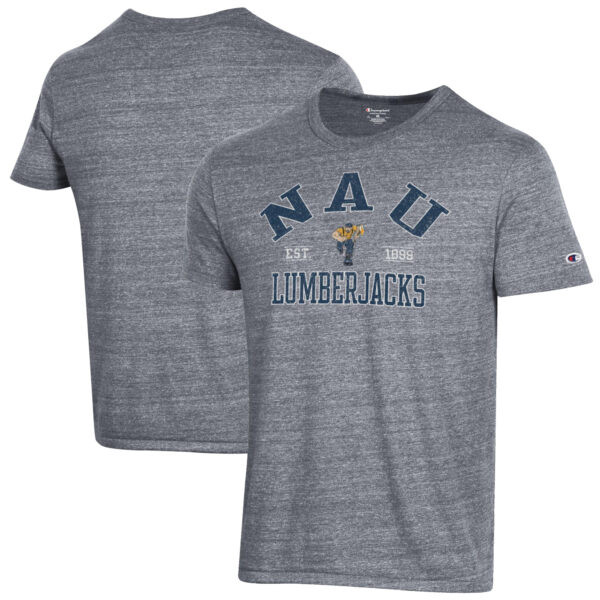 Men's Champion Heathered Gray Northern Arizona Lumberjacks Ultimate Tri-Blend T-Shirt