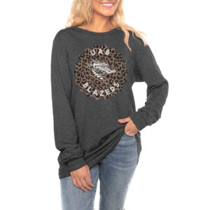 Women's Gameday Couture Charcoal UAB Blazers Varsity League Luxe Boyfriend Long Sleeve T-Shirt