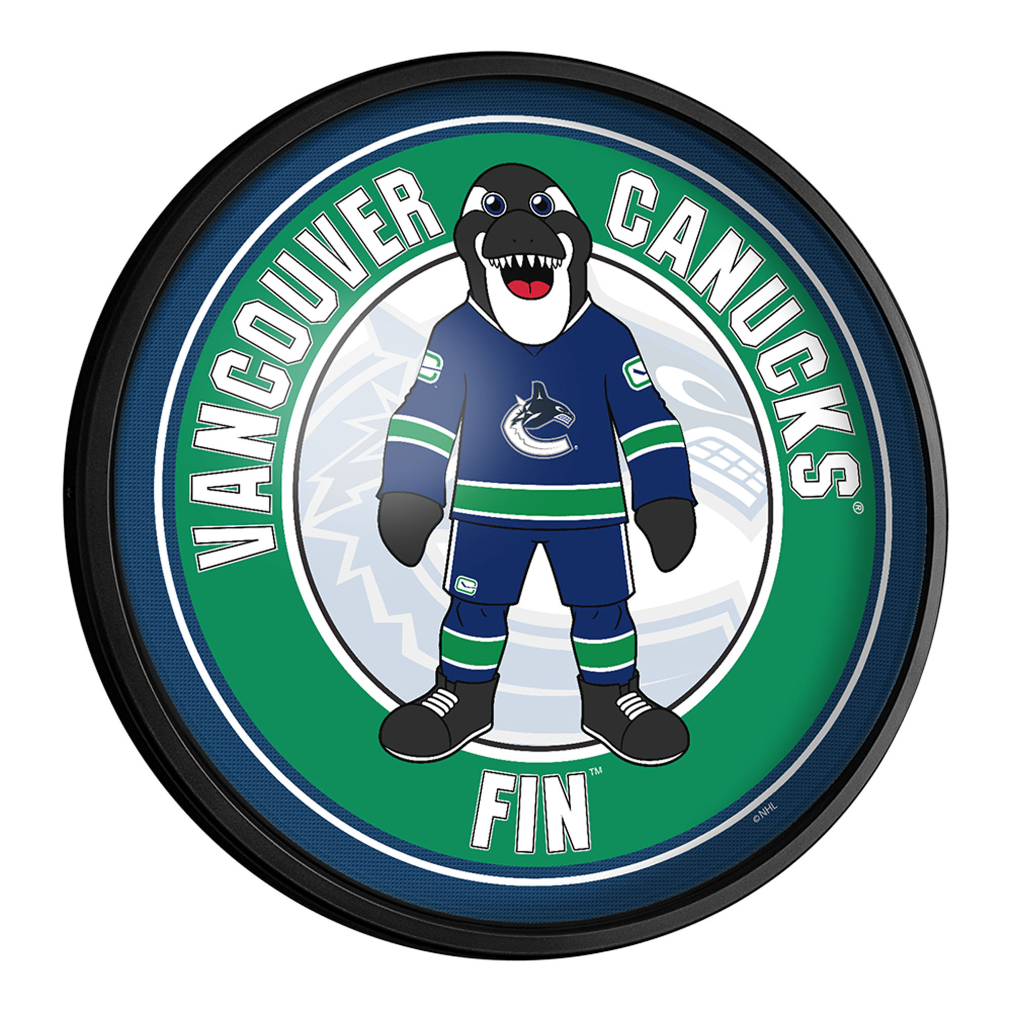 Vancouver Canucks Mascot 18'' Round Slimline Illuminated Wall Sign - Image 7