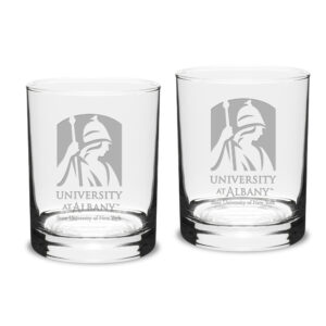 UAlbany Great Danes 14oz. 2-Piece Classic Double Old Fashioned Glass Set