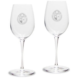 University of Redlands Bulldogs 12oz. 2-Piece Luigi Bormioli Titanium White Wine Glass Set