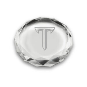Troy University Trojans 3'' Optic Crystal Faceted Paperweight
