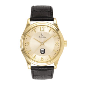 Men's Gold Duquesne Dukes Stainless Steel Watch with Leather Band