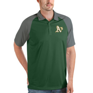 Men's Antigua Green/Gray Athletics Nova Polo