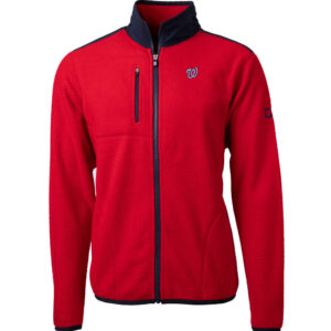 Men's Cutter & Buck Red/Navy Washington Nationals Cascade Eco Sherpa Fleece Full-Zip Jacket