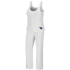 Women's WEAR by Erin Andrews Cream Tennessee Titans Cozy Scoop Neck Tank Top & Pants Sleep Set