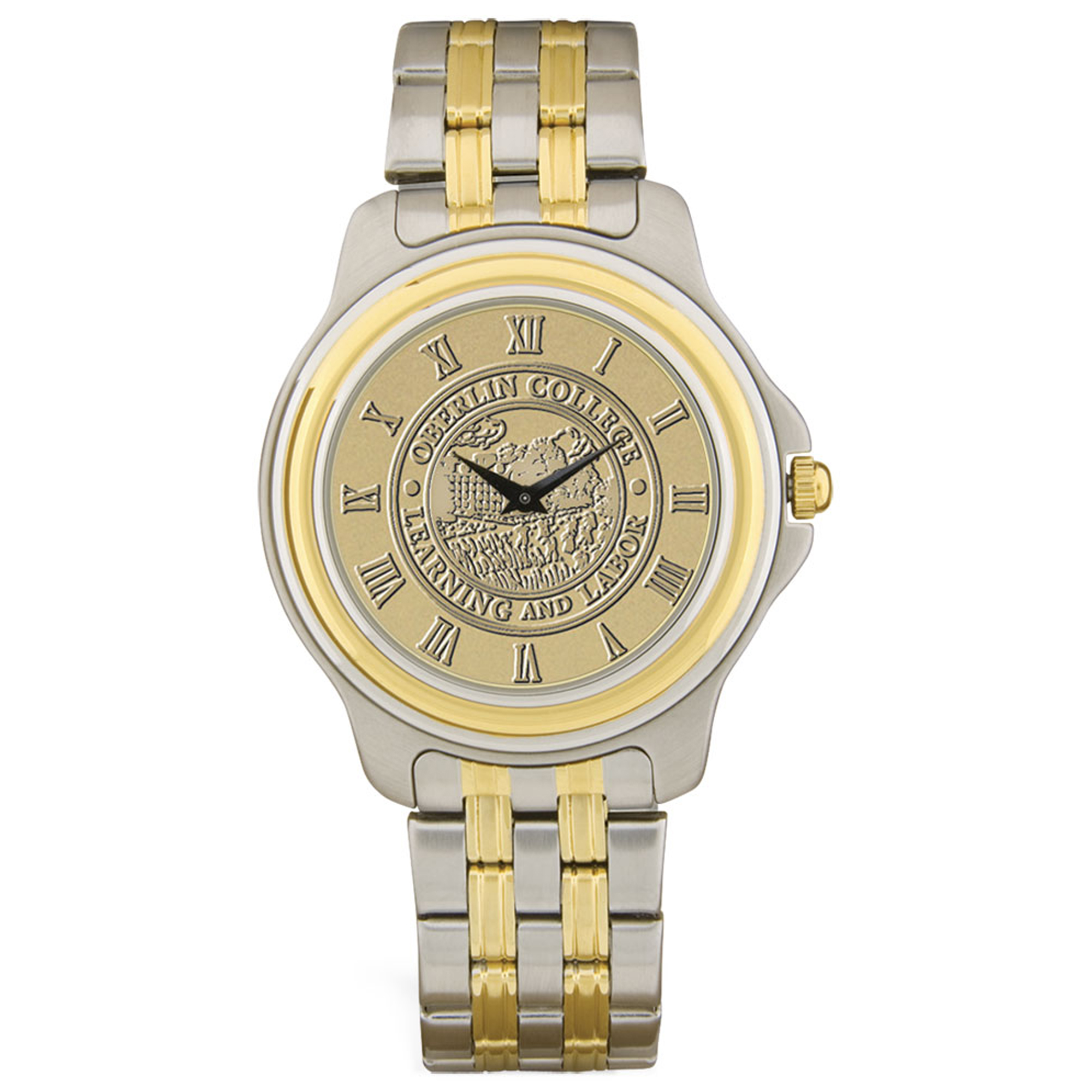 Gold/Silver Oberlin Yeomen Two-Tone Medallion Wristwatch