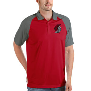 Men's Antigua Red Portland Trail Blazers Nova Raglan Polo