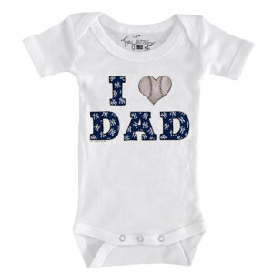 Infant Tiny Turnip White New York Yankees I Love Dad Bodysuit