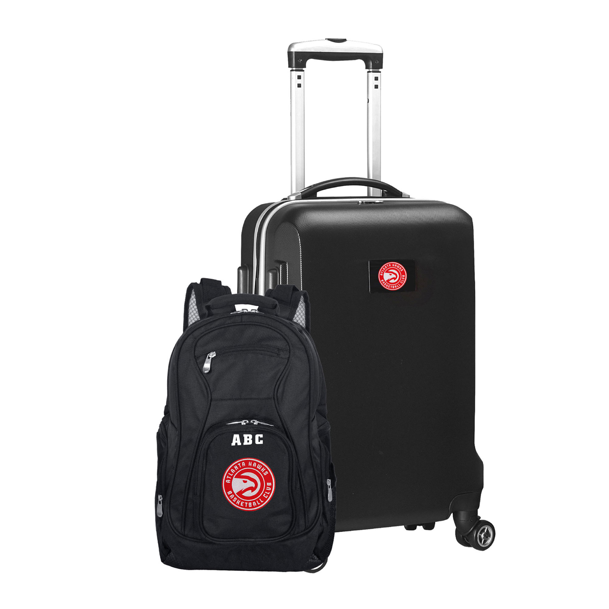 MOJO Black Atlanta Hawks Personalized Deluxe 2-Piece Backpack & Carry-On Set