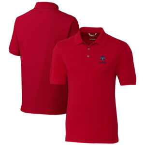 Men's Cutter & Buck Cardinal New Orleans Saints Advantage Tri-Blend Pique Polo
