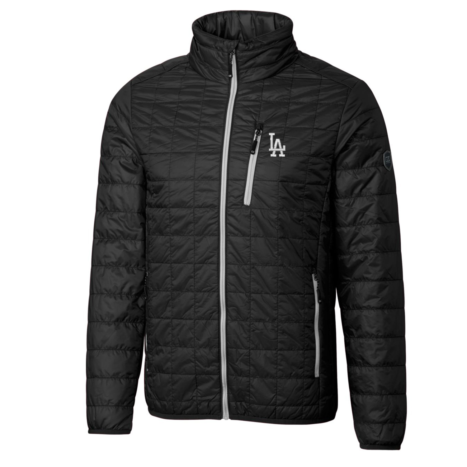 Men's Cutter & Buck Black Los Angeles Dodgers Big & Tall Rainier Full-Zip Puffer Jacket - Image 6