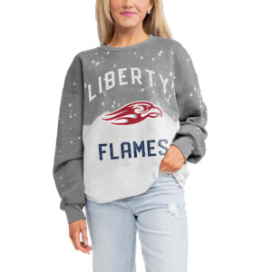 Women's Gameday Couture Gray Liberty Flames Twice As Nice Faded Crewneck Sweatshirt