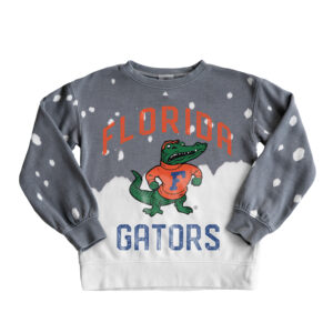 Girls Youth Gameday Couture Gray Florida Gators Faded Pullover Sweatshirt