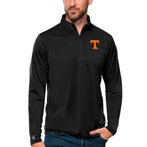 Men's Antigua Black Tennessee Volunteers Tribute Quarter-Zip Top