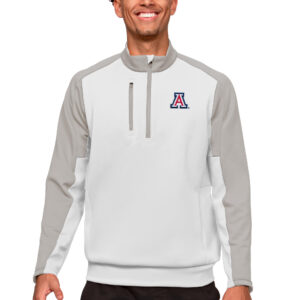 Men's Antigua White/Silver Arizona Wildcats Team Quarter-Zip Pullover Top