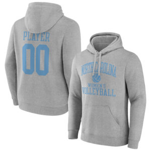 Men's Gray North Carolina Tar Heels Women's Volleyball Pick-A-Player NIL Gameday Tradition Pullover Hoodie