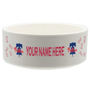White Philadelphia Phillies 20oz. Personalized Pet Bowl