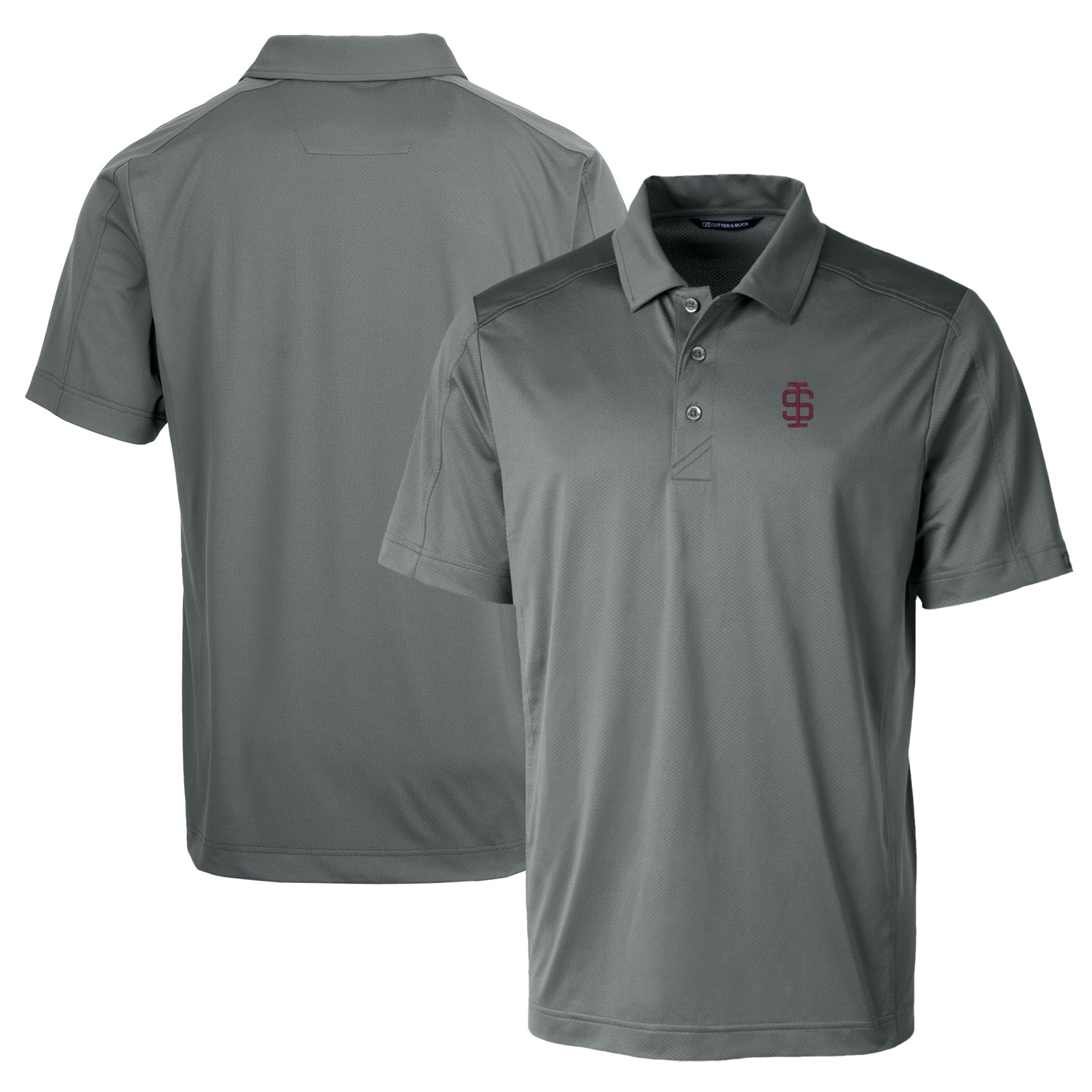 Men's Cutter & Buck Steel Southern Illinois Salukis Team Logo Big & Tall Prospect Textured Stretch Polo