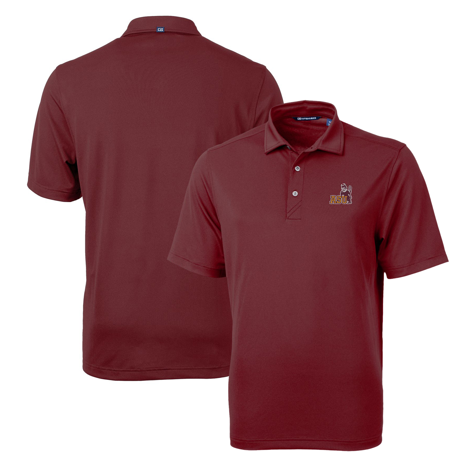 Men's Cutter & Buck Maroon Arizona State Sun Devils Team Logo Virtue Eco Pique Recycled Polo - Image 5