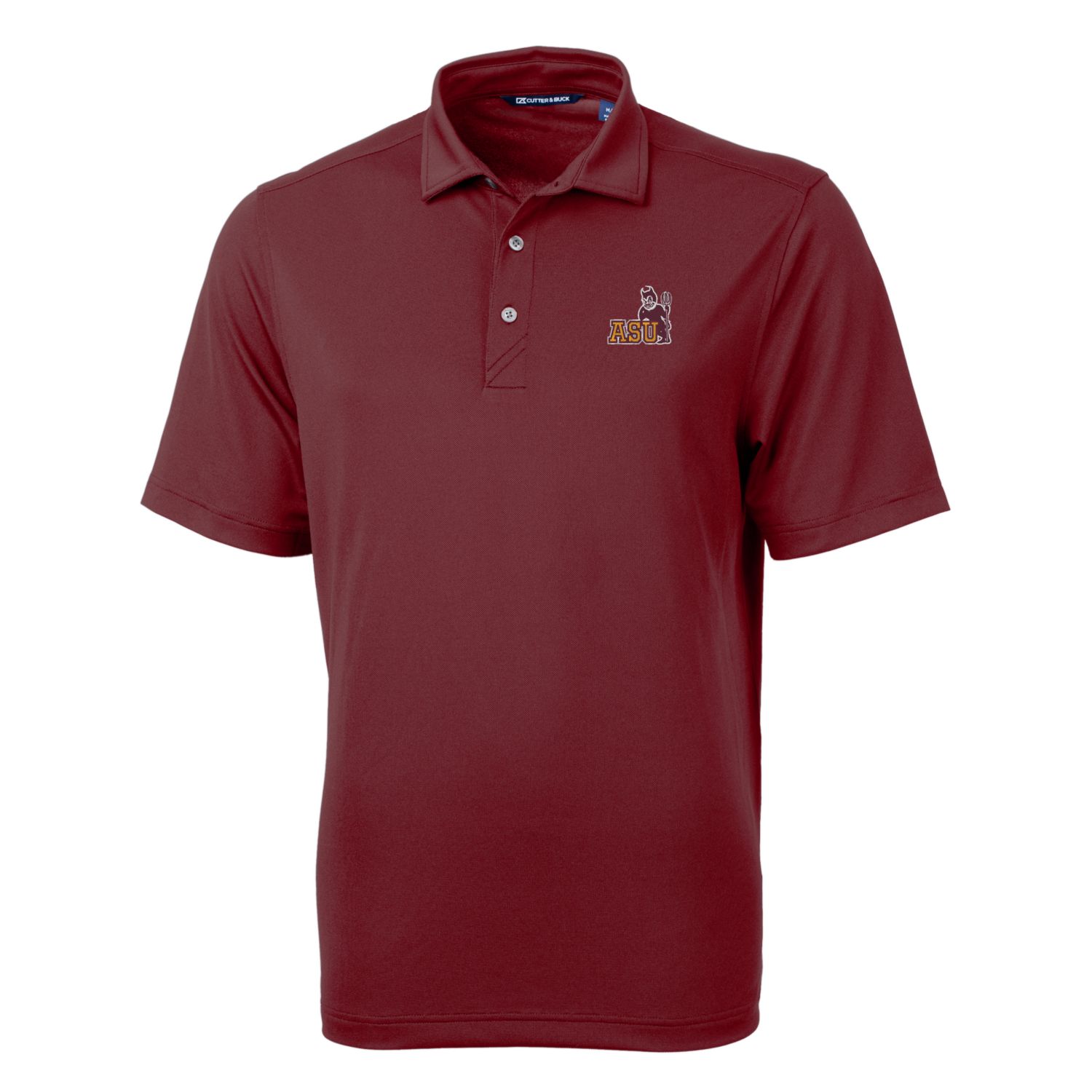 Men's Cutter & Buck Maroon Arizona State Sun Devils Team Logo Virtue Eco Pique Recycled Polo - Image 3