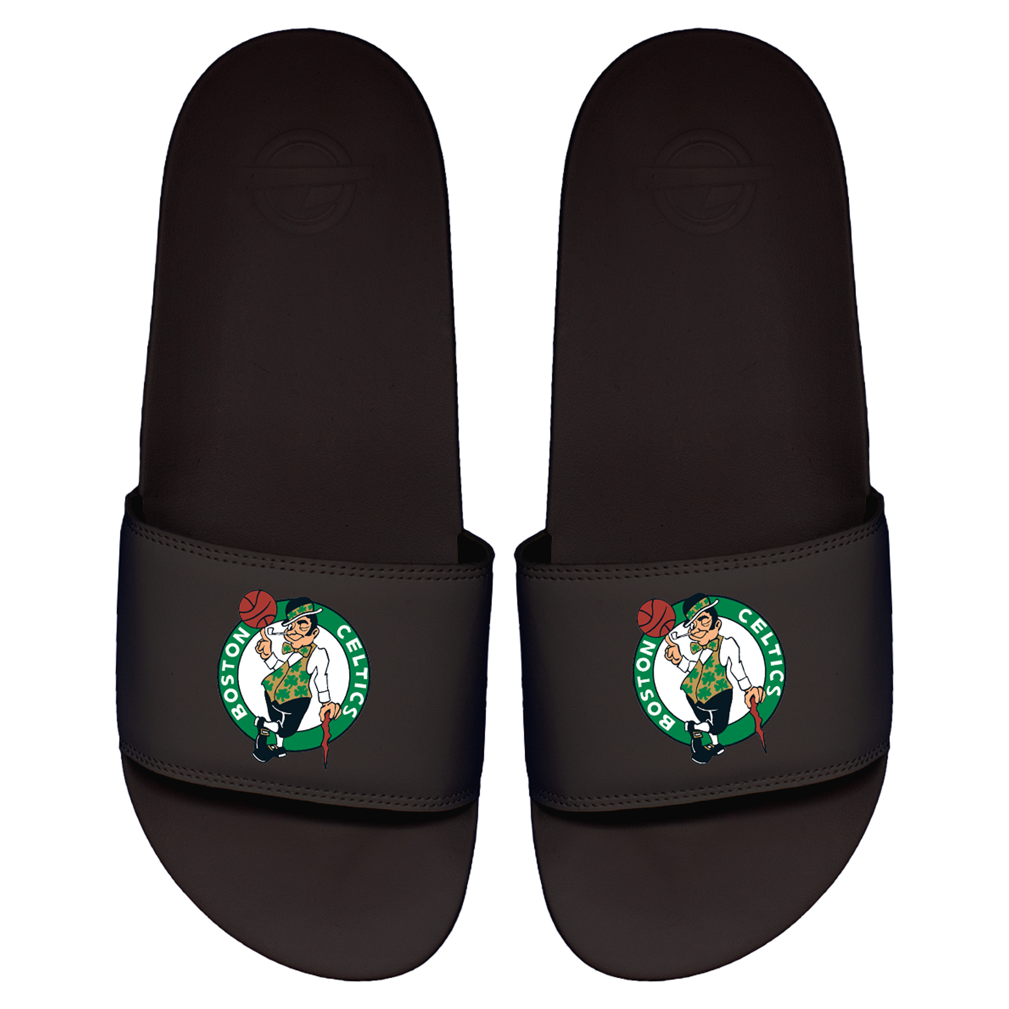 Men's ISlide Black Boston Celtics Primary Logo Motto Slide Sandals