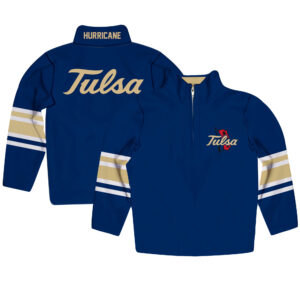 Youth Royal Tulsa Golden Hurricane Team Logo Quarter-Zip Pullover Sweatshirt