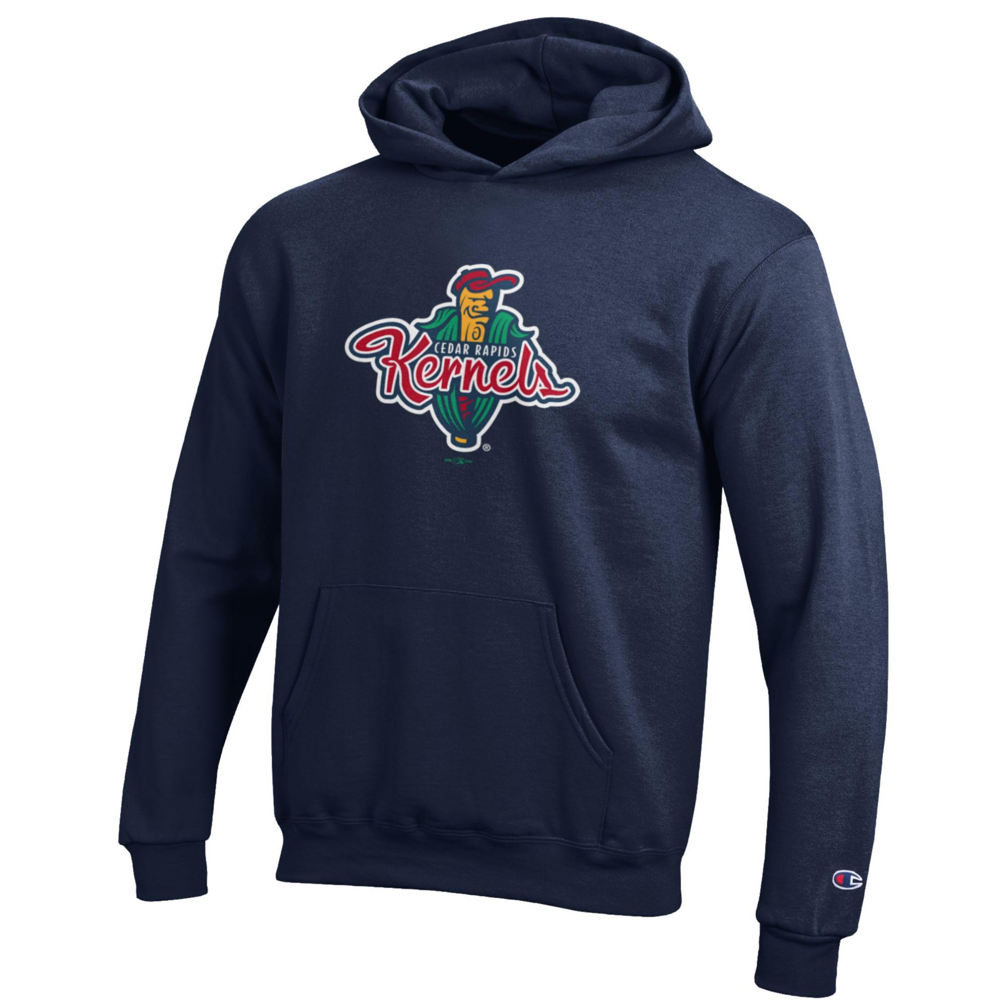 Youth Champion Navy Cedar Rapids Kernels Eco Powerblend Pullover Hoodie - Image 6