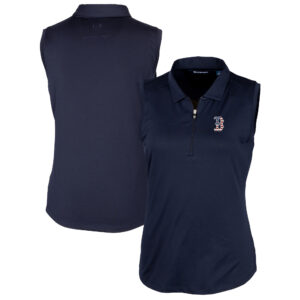 Women's Cutter & Buck Navy Boston Red Sox Americana Logo DryTec Forge Stretch Sleeveless Polo
