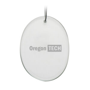 Oregon Tech Hustlin' Owls Primary Logo 2.75'' x 3.75'' Glass Oval Ornament