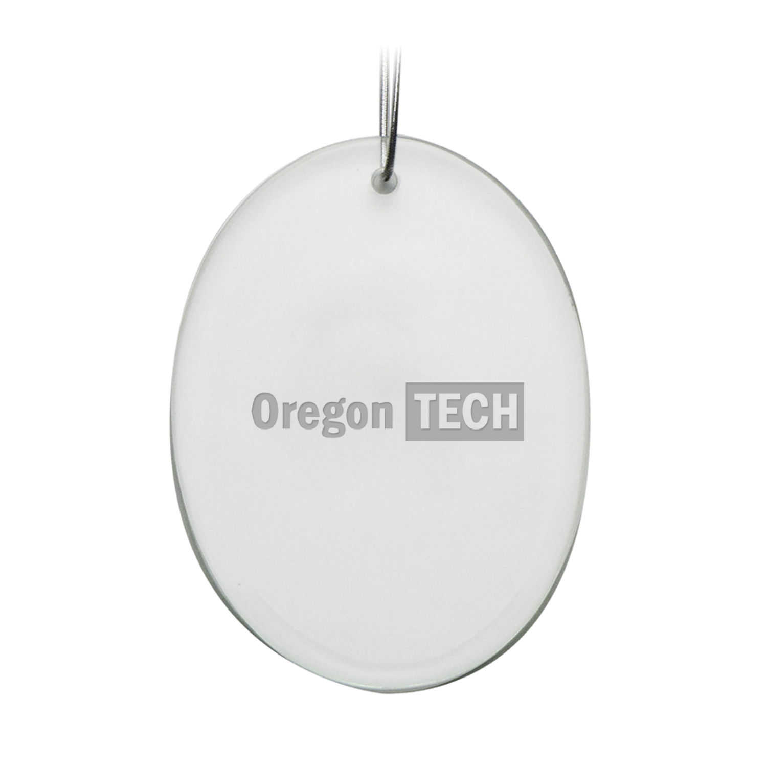 Oregon Tech Hustlin' Owls Primary Logo 2.75'' x 3.75'' Glass Oval Ornament