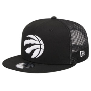 Men's New Era Black Toronto Raptors Evergreen 9FIFTY Trucker Snapback Hat