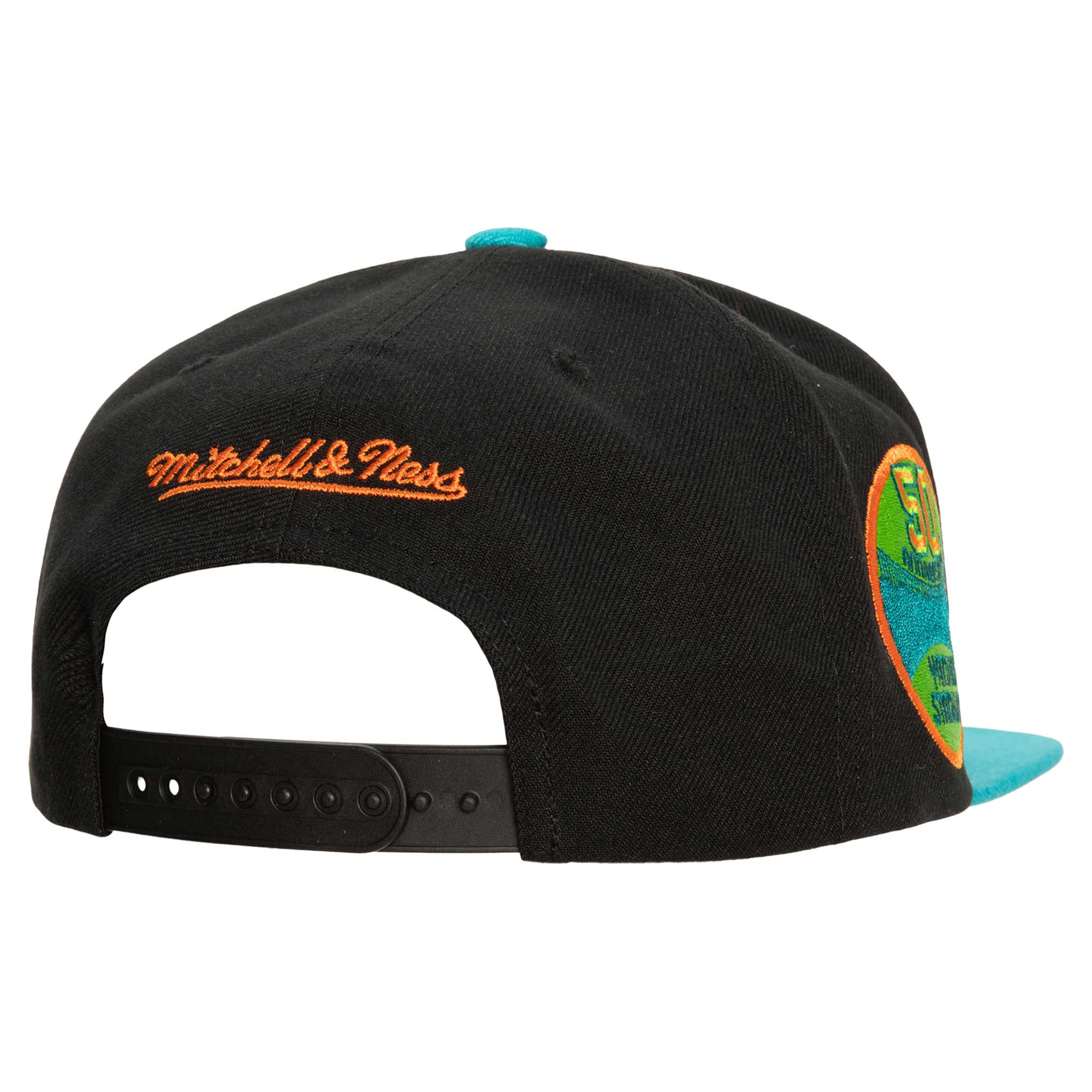Men's Mitchell & Ness Black/Teal New York Yankees Citrus Cooler Snapback Hat - Image 3