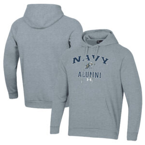 Men's Under Armour  Gray Navy Midshipmen Alumni All Day Pullover Hoodie