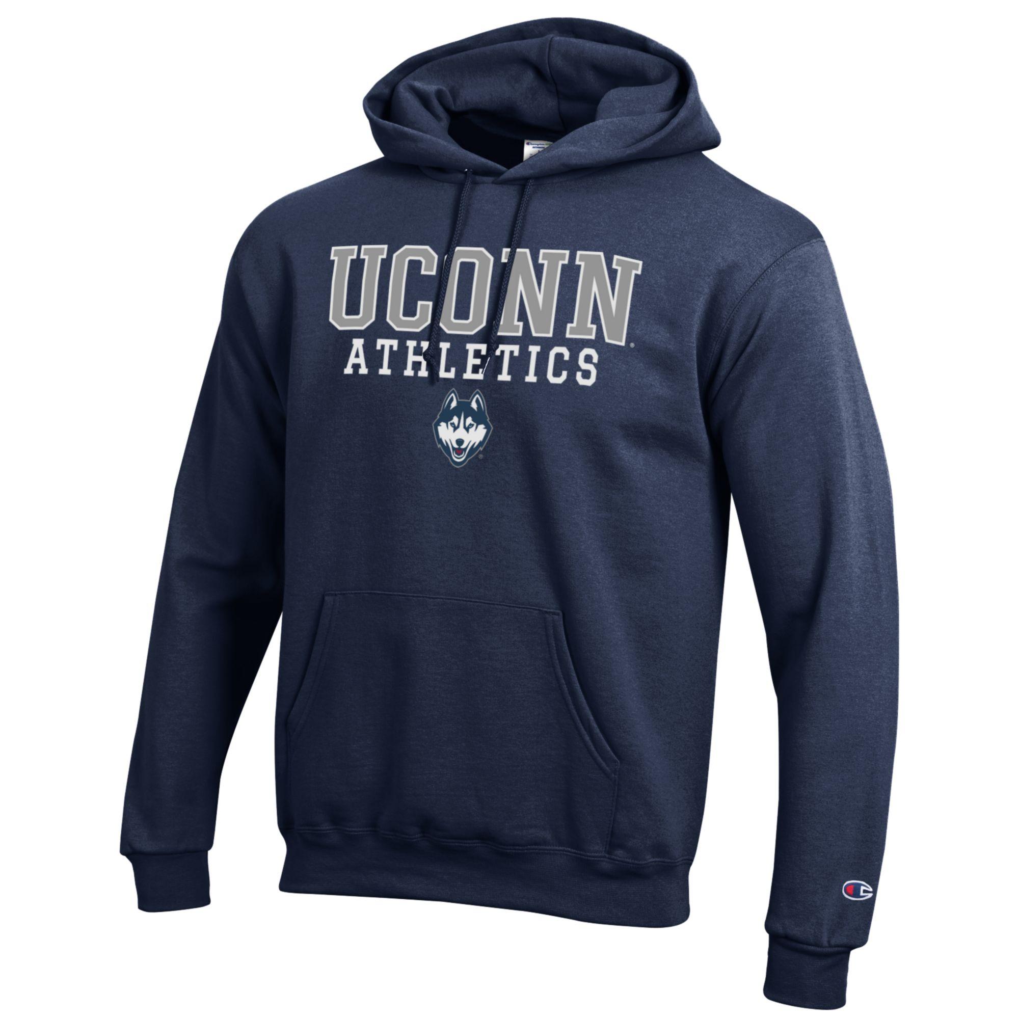 Men's Champion Navy UConn Huskies Athletics Logo Stack Pullover Hoodie - Image 6