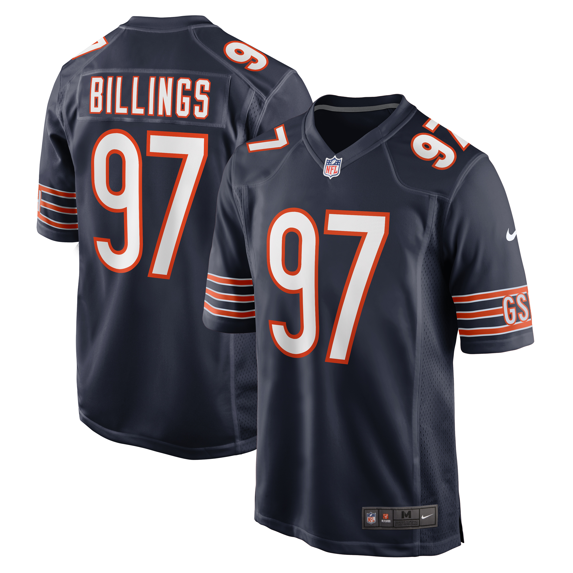 Men's Nike Andrew Billings Navy Chicago Bears Game Jersey - Image 2