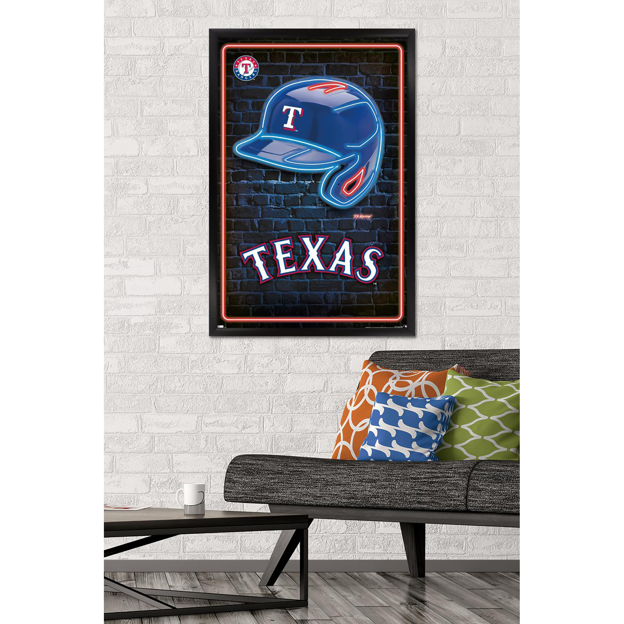 Texas Rangers 24.25" x 35.75" Framed Team Poster - Image 9