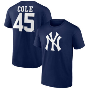 Men's Gerrit Cole Navy New York Yankees Player Icon Name & Number T-Shirt